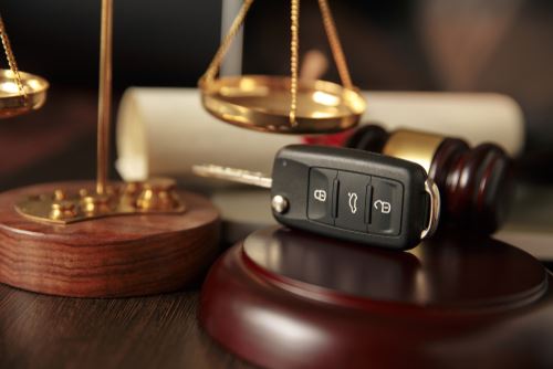 Car keys on DUI lawyer's table
